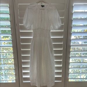 J. Crew White Puff Sleeve Maxi Sundress